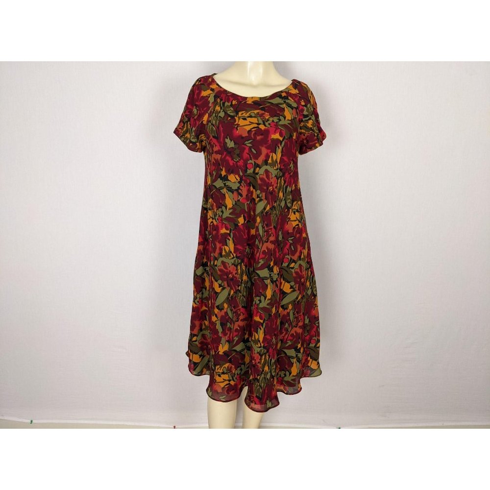 Vintage Patty O'Neil New York Cap sleeve floral above knee tent dress sz 8